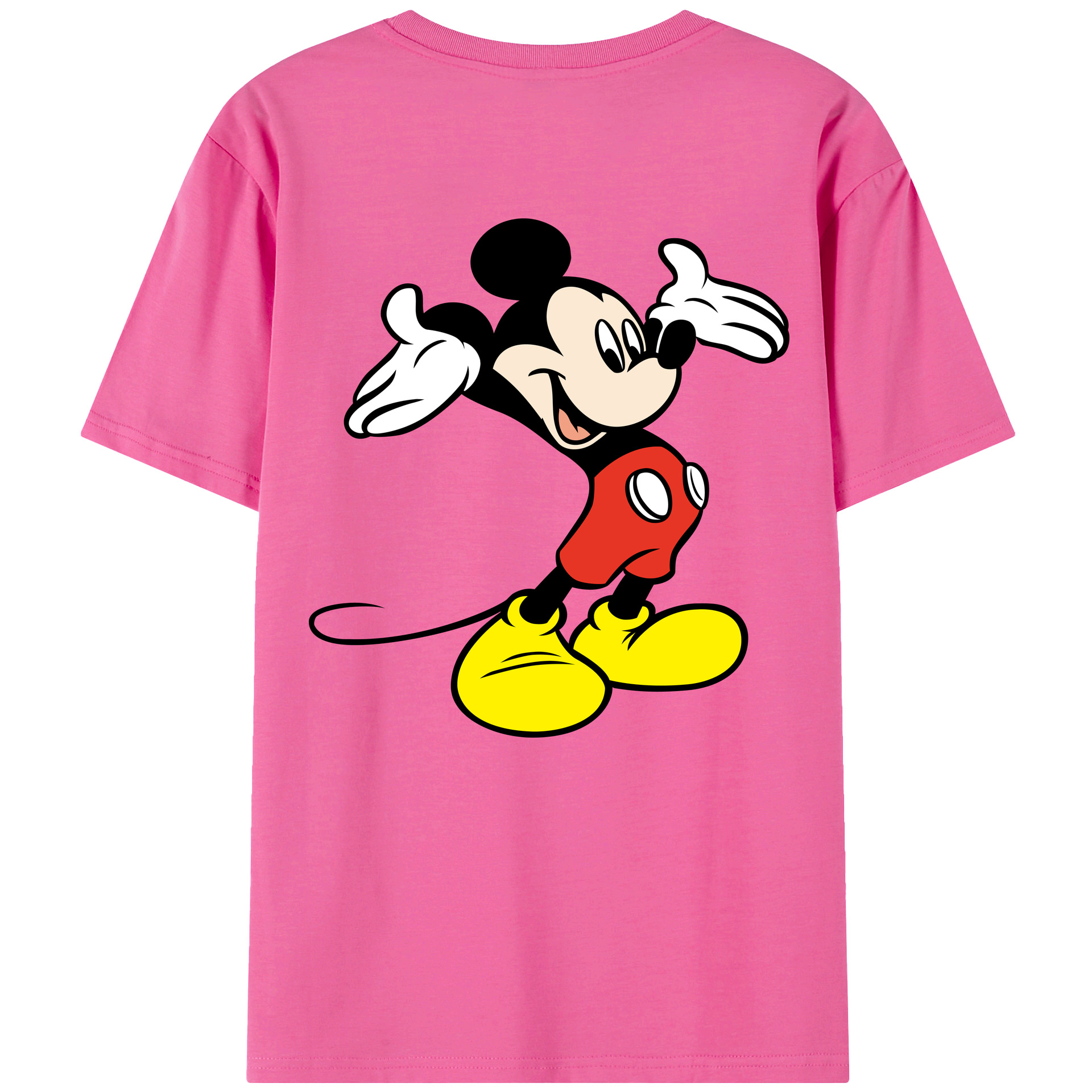 （画像用） ミッキーマウス Mickey Mouse レディース半袖Tシャツ(バックプリント)